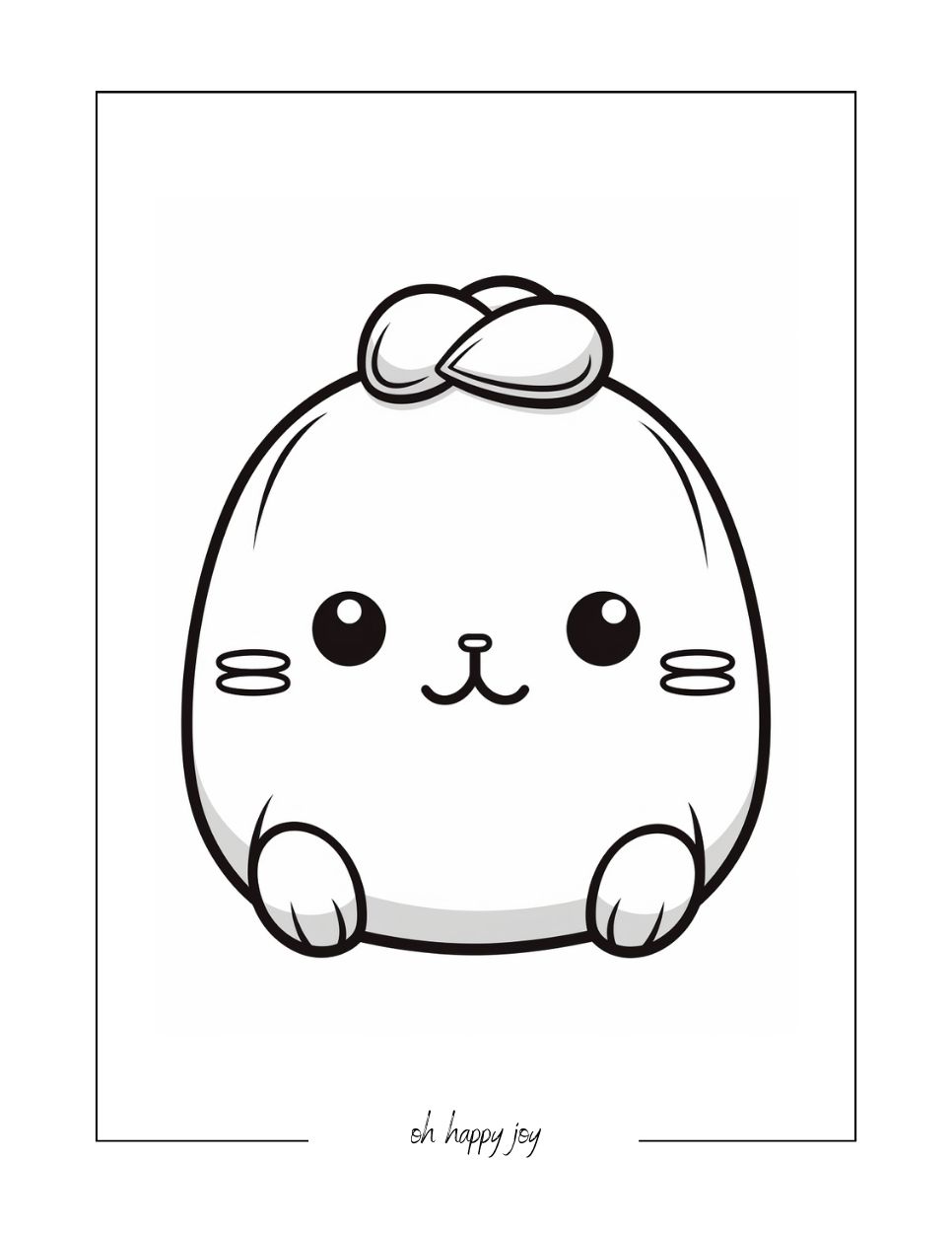 Squishmallow with buns coloring page