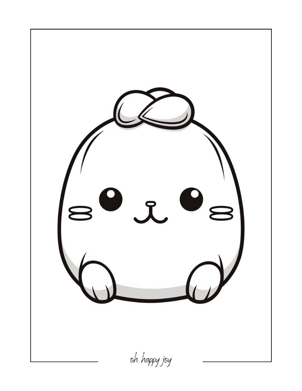 Squishmallow with buns coloring page