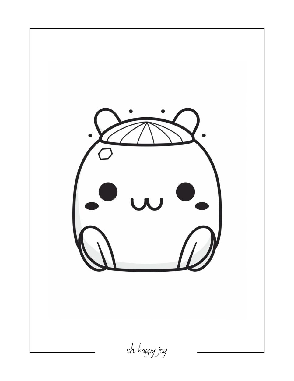 Squishmallow with hat coloring page