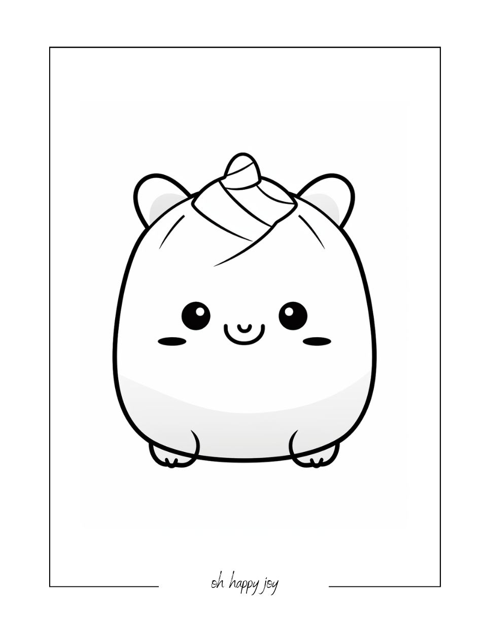 Squishmallow with horn coloring page