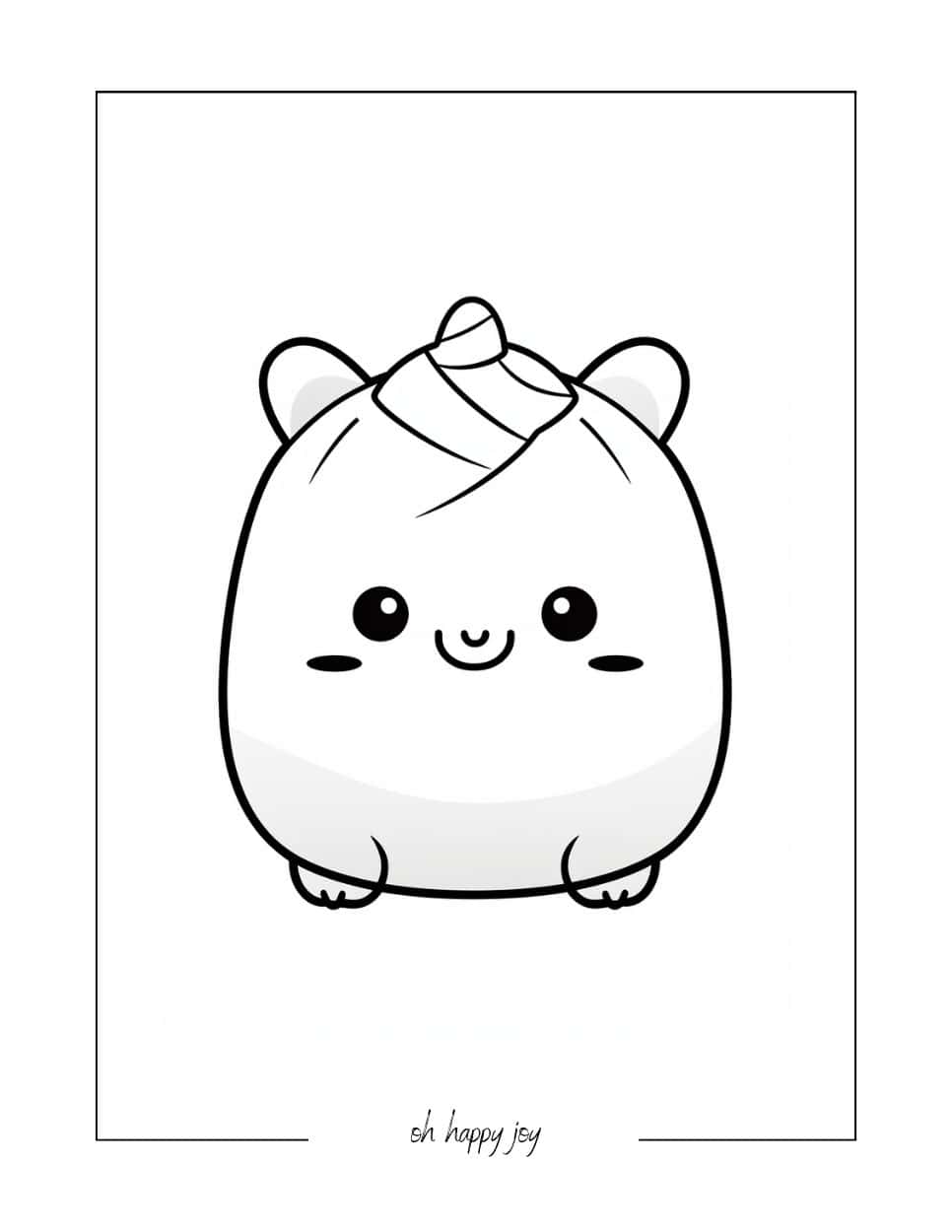 Squishmallow with horn coloring page