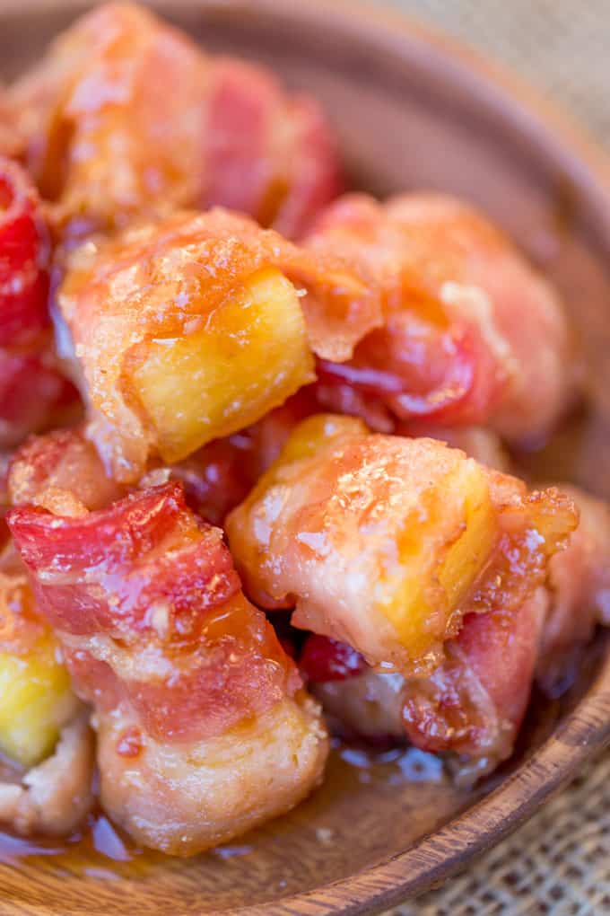 Tropical Appetizers - Finger Foods - Bacon-Wrapped Pineapple Bites
