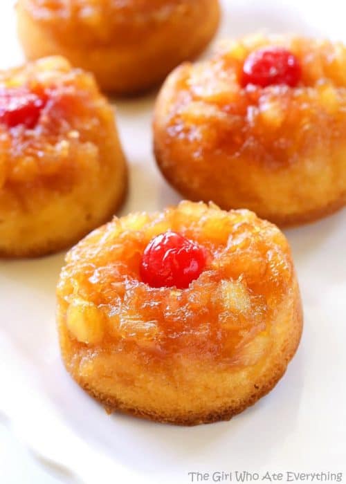 Tropical Appetizers - Finger Foods - Pineapple Upside Down Cupcakes
