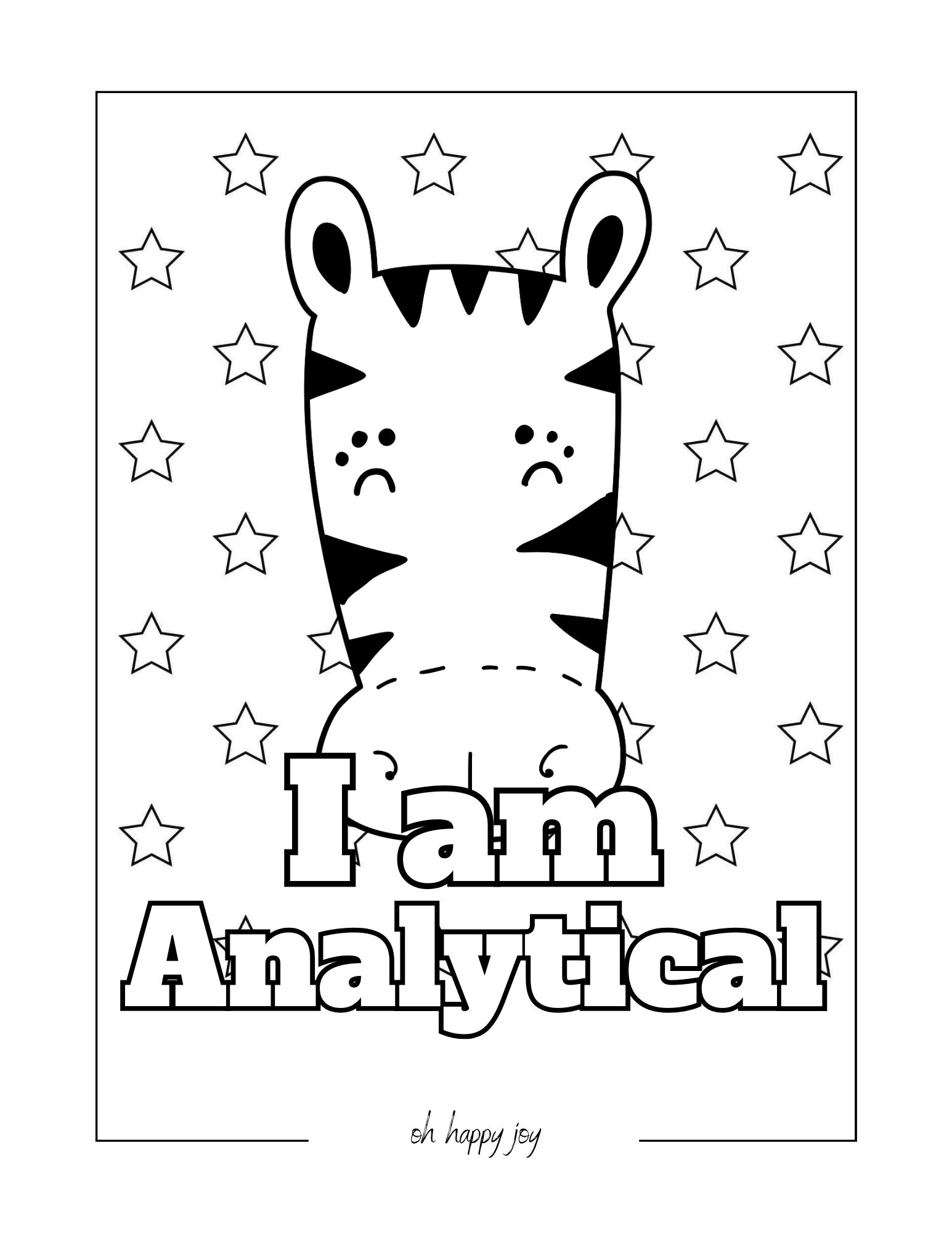 I am analytical affirmation coloring page