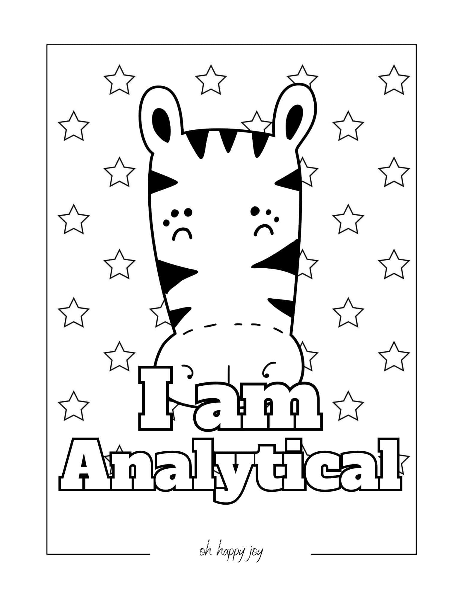 I am analytical affirmation coloring page