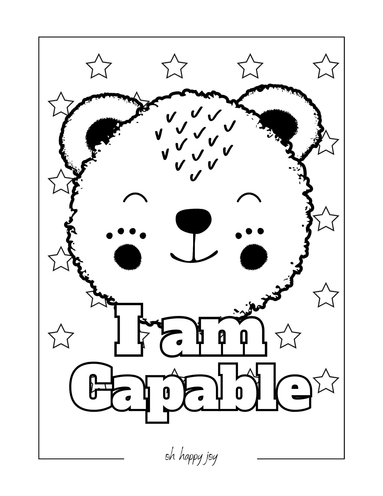 I am capable affirmation coloring page