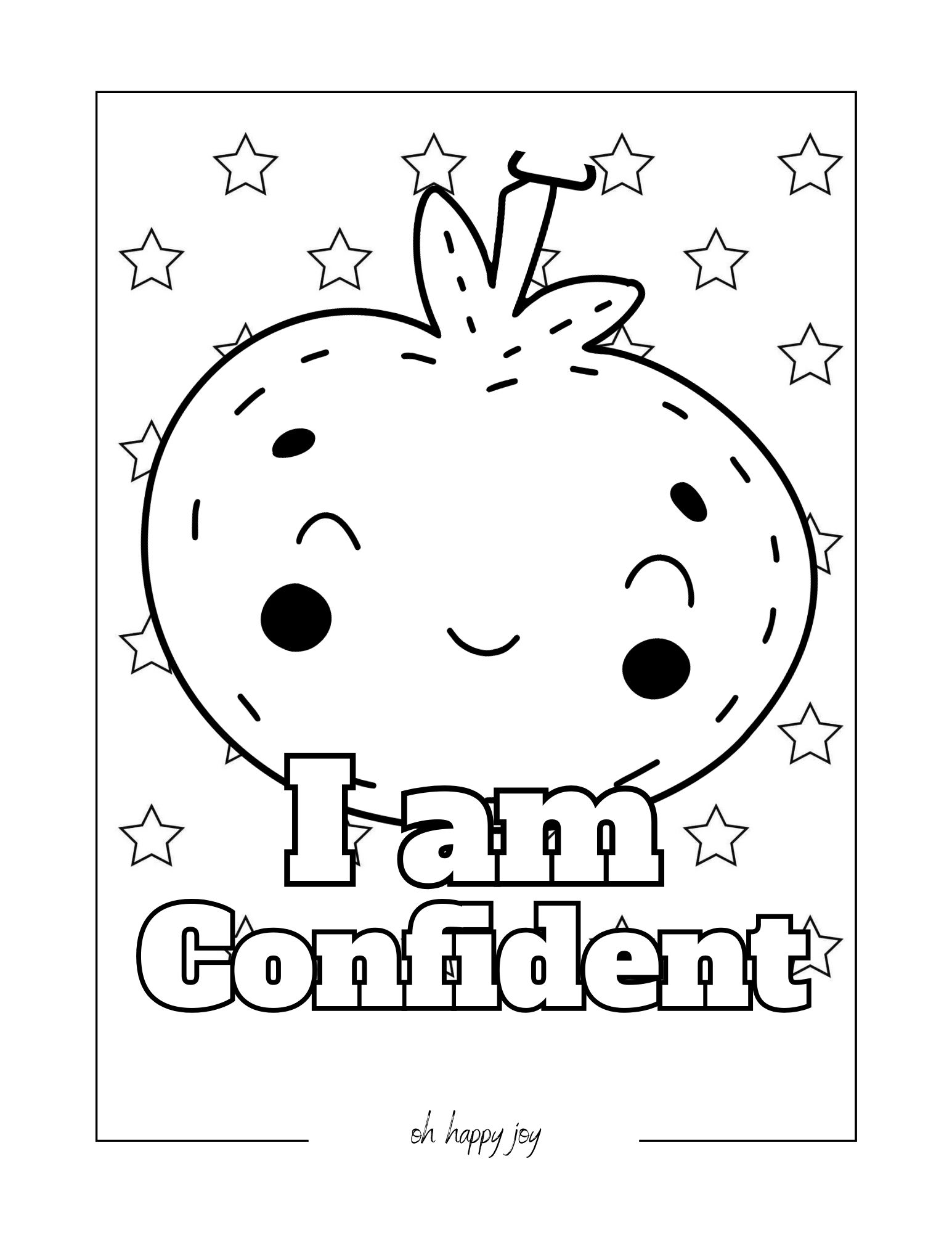 I am confident affirmation coloring page