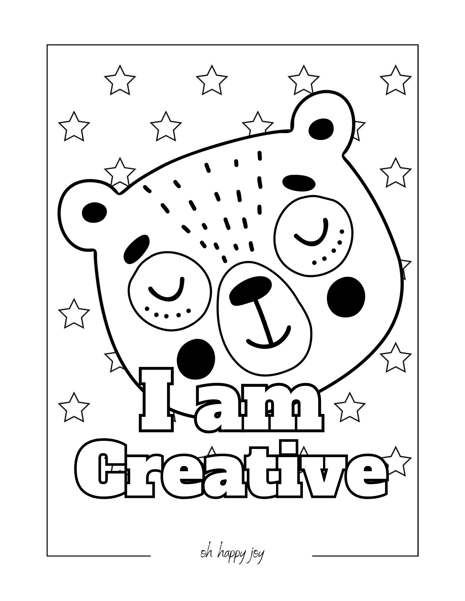 I am creative affirmation coloring page
