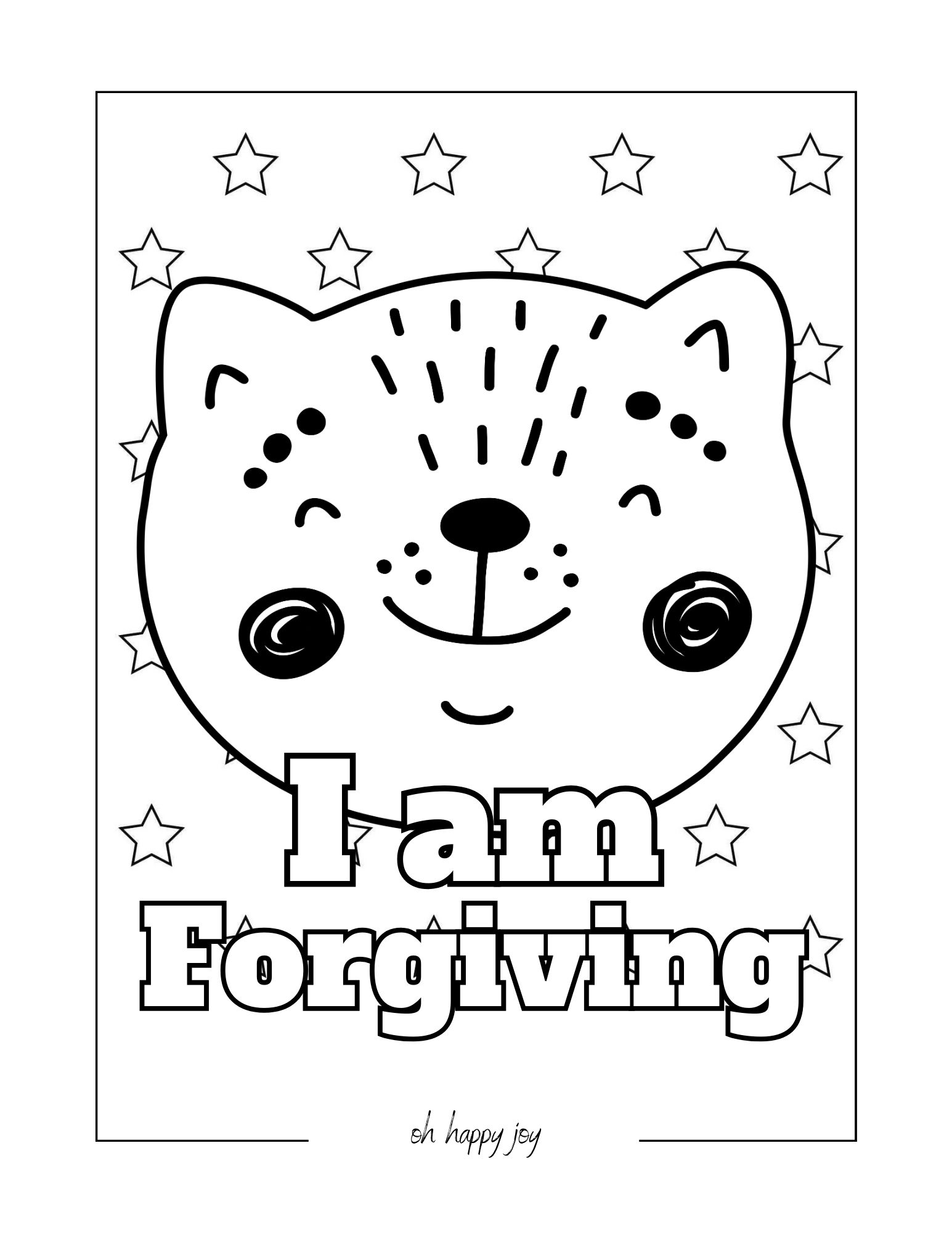 I am forgiving affirmation coloring page