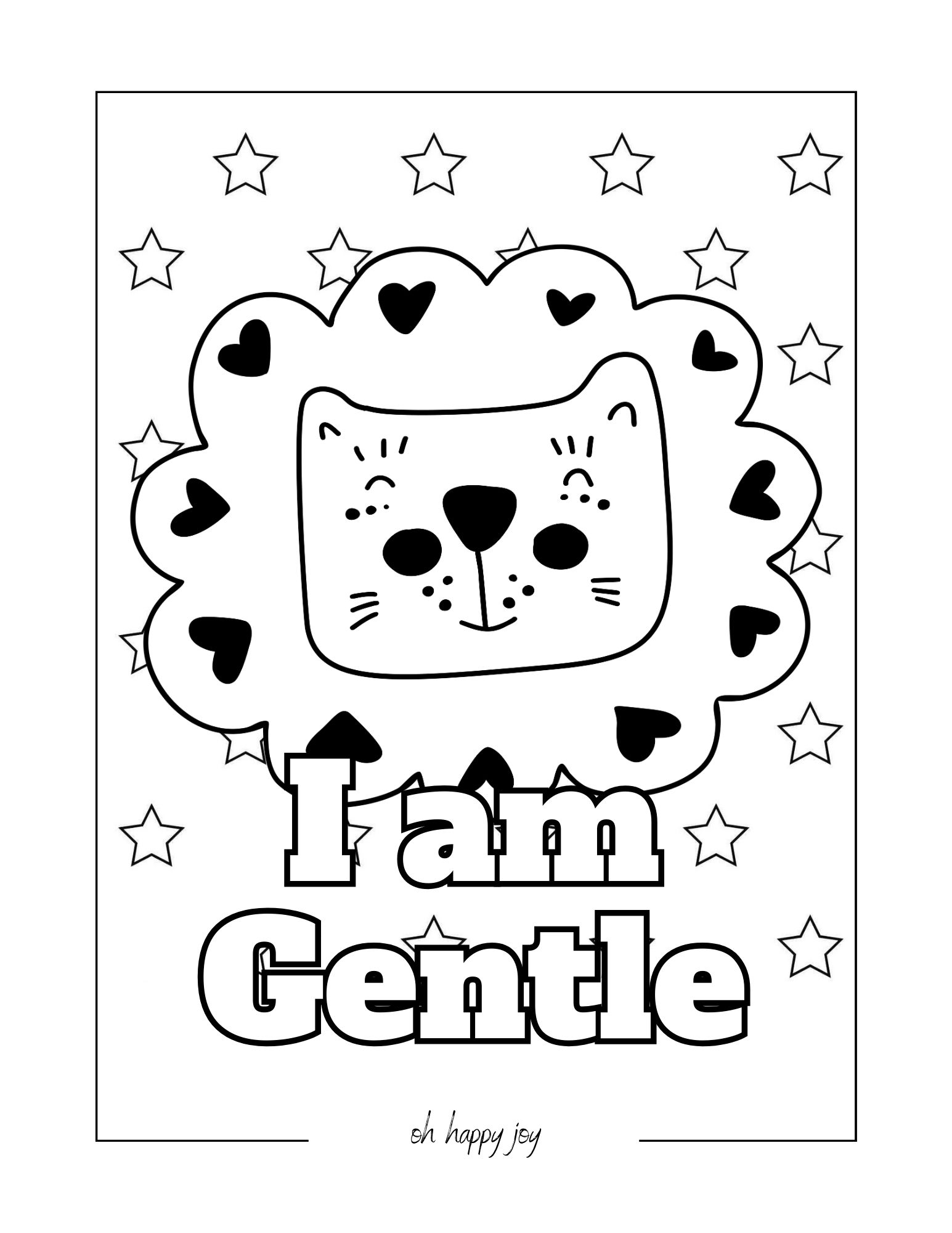 I am gentle affirmation coloring page