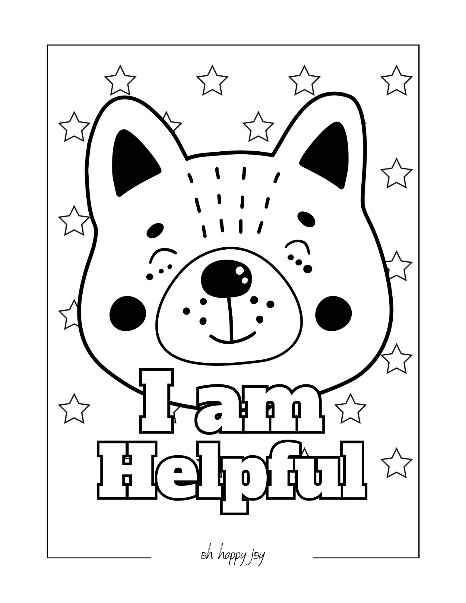 I am helpful affirmation coloring page