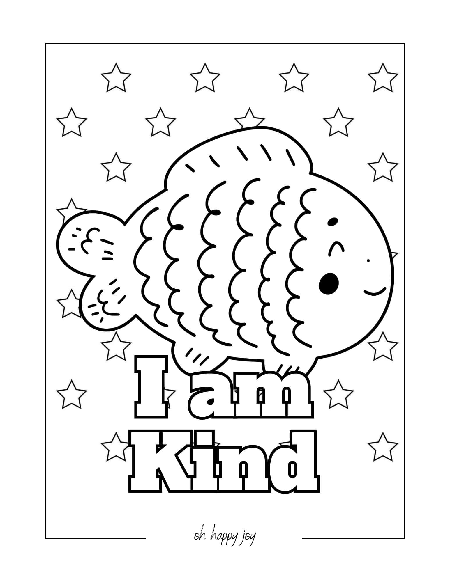 I am kind affirmation coloring page