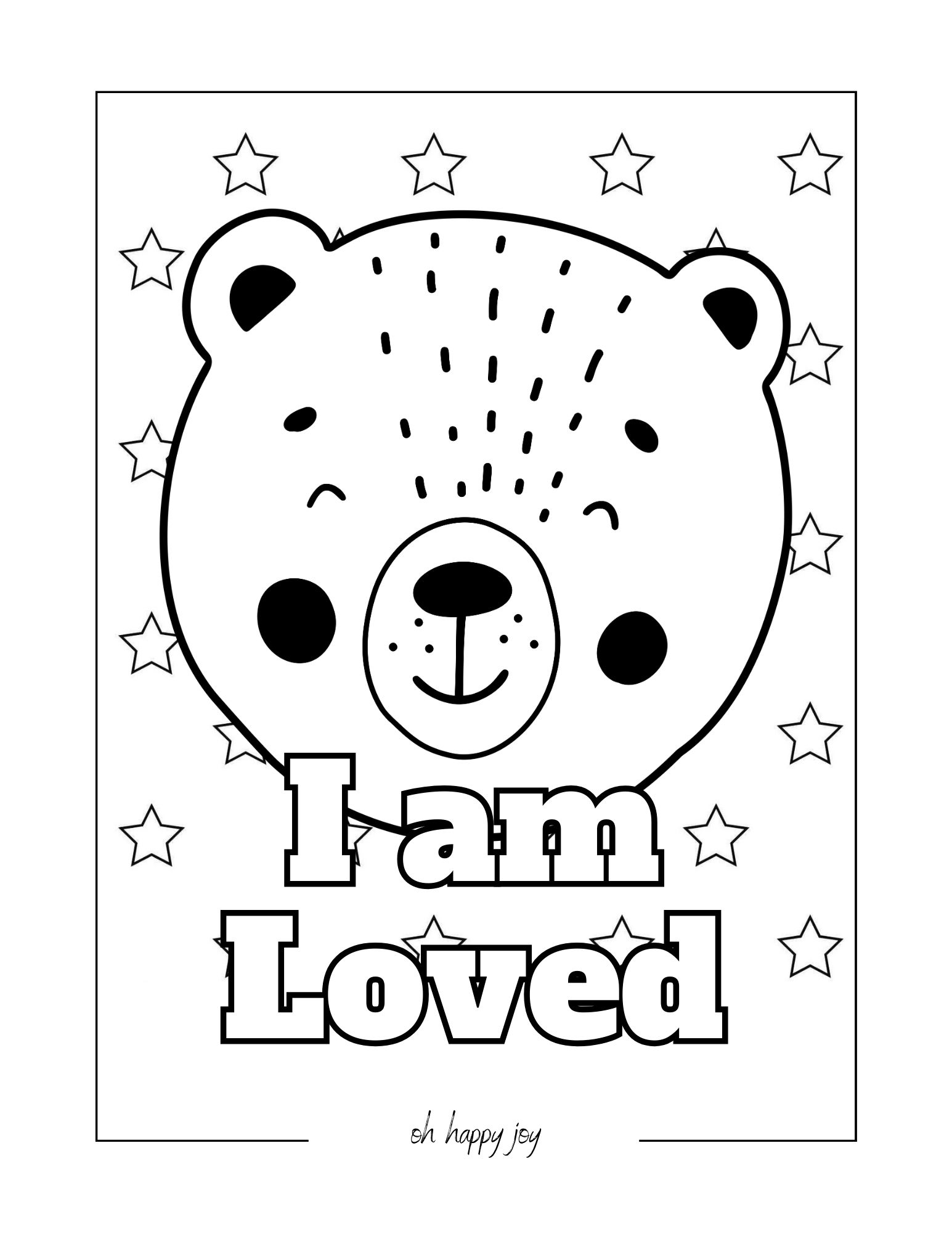 I am loved affirmation coloring page