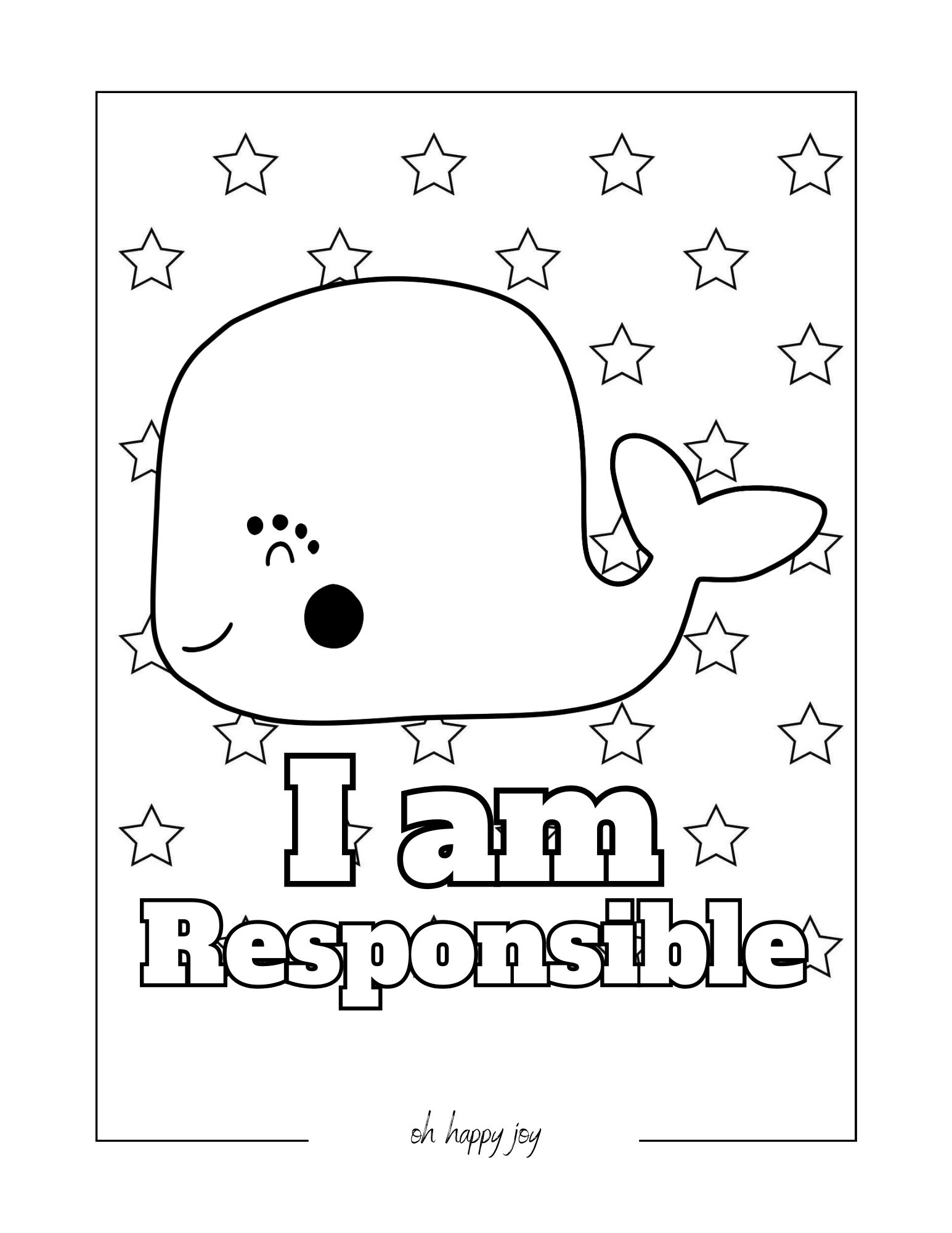 I am responsible affirmation coloring page