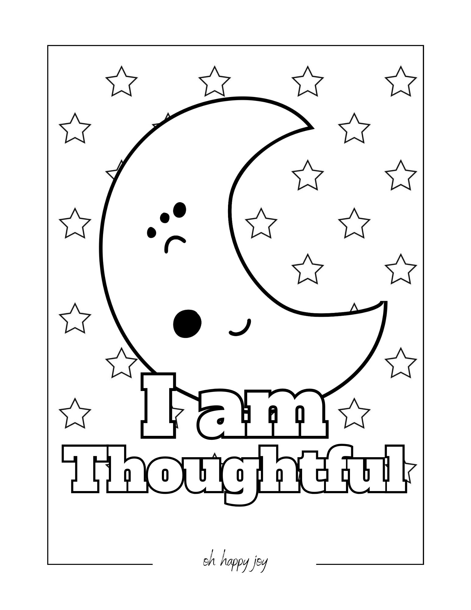 I am thoughtful affirmation coloring page