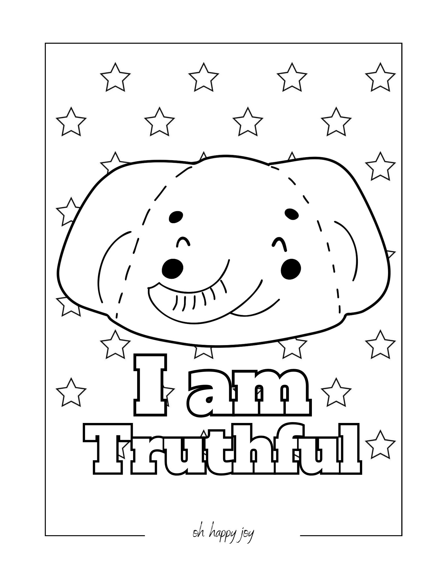 I am truthful affirmation coloring page
