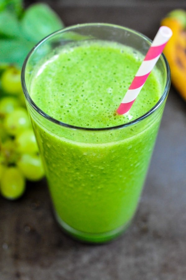 Less Thick Smoothie Recipes - Spinach Smoothie With Pineapple and Grapes