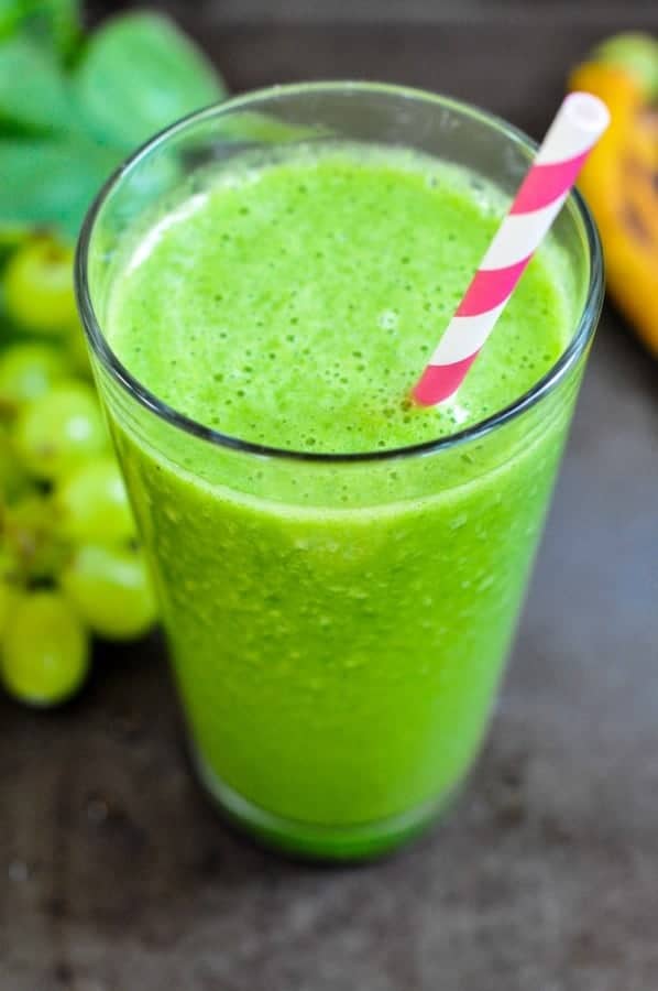 Less Thick Smoothie Recipes - Spinach Smoothie With Pineapple and Grapes