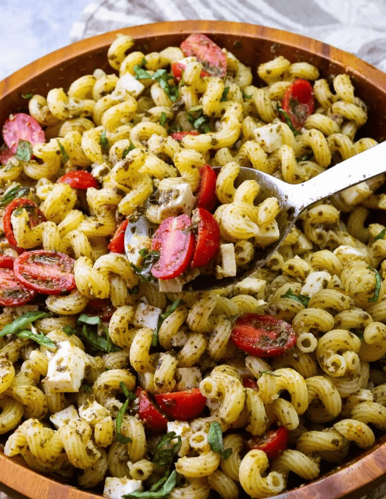 Easy and Cold Pasta Salad Recipes - Pesto Pasta Salad