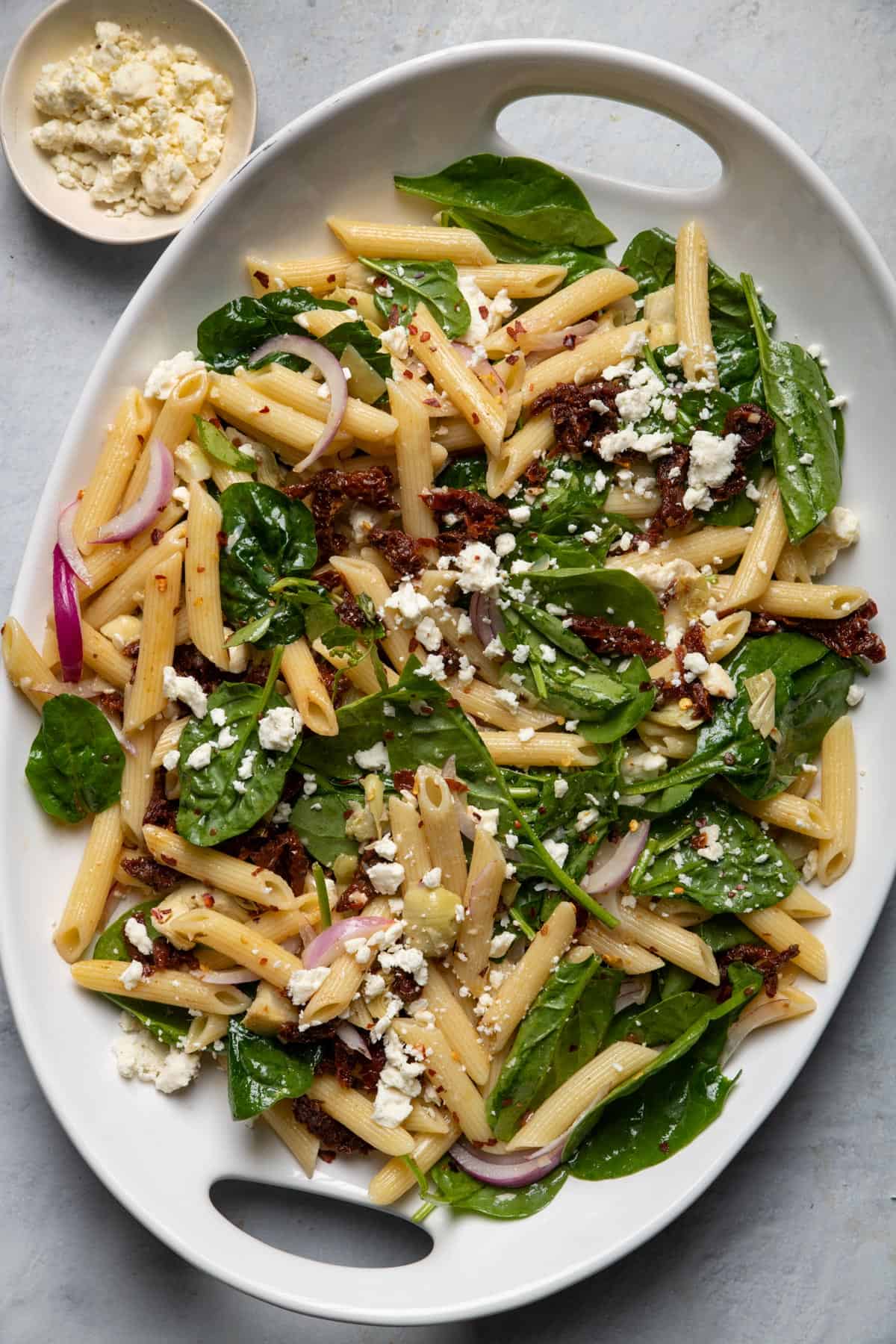 Easy and Cold Pasta Salad Recipes - Spinach Pasta Salad