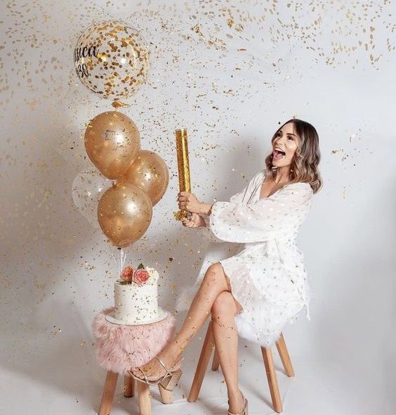 40th Birthday Photoshoot Ideas - Cake and Confetti