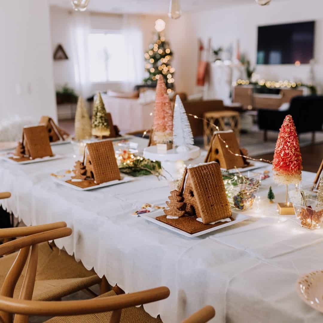 gingerbread house making - winter baby shower activity