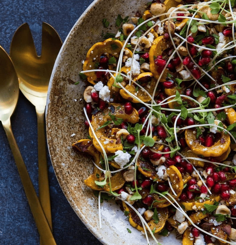 12-Thanksgiving-Sidedish-Ideas-Roasted-Delicata-Squash-with-feta-and-Pomegranate-Seeds